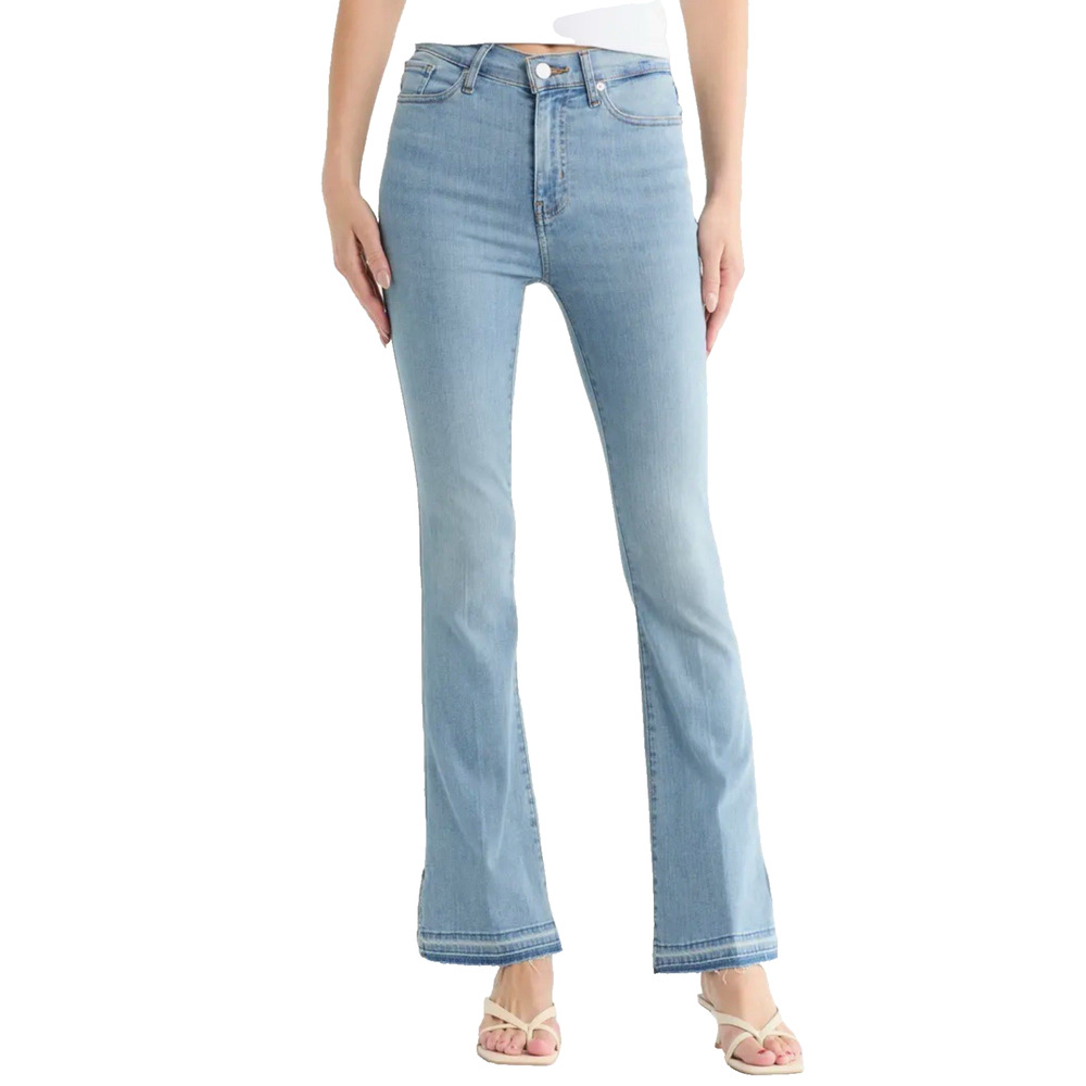 FRAME Le Easy Flare Jeans 32 Blue Wash Released Hem NWT
